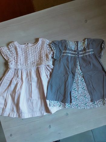 2 robes coton T. 86cm / 2 ans