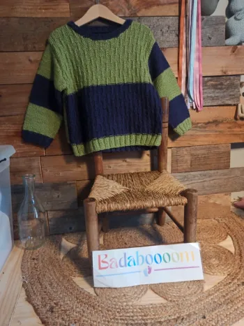 Pull fait main tricot 5 ans