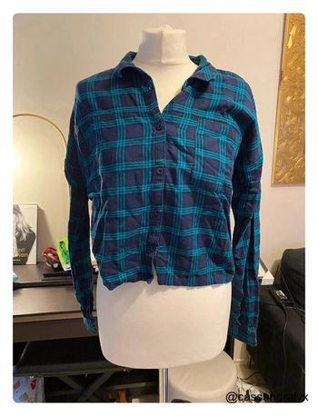 Chemise à carreaux bleue et verte - BlendShe