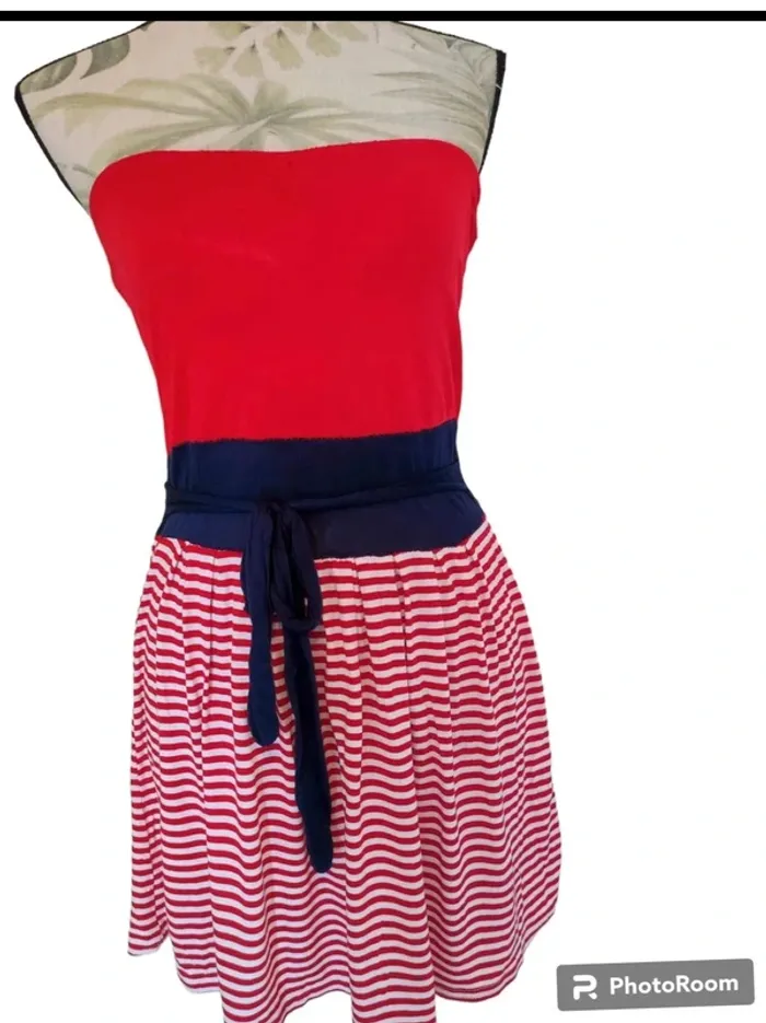 robe bustier 36  rouge bleu