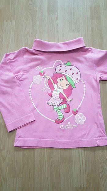 Col roulé rose charlotte aux fraises 3 ans