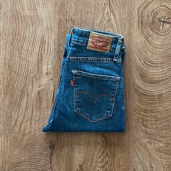 Jean/pantalon bleu Levi's 721 High Rise Skinny pour femme, taille W 25 L 28 (34 taille française)