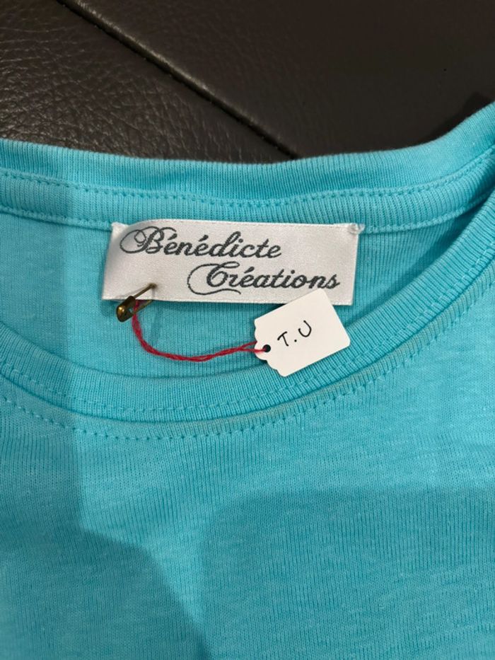 T-shirt taille unique turquoise - photo numéro 3