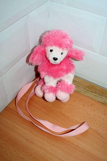 Peluche sac caniche rose Russ