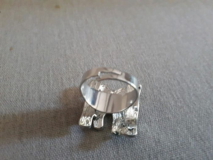 Bague réglable marron et argenté - photo numéro 4