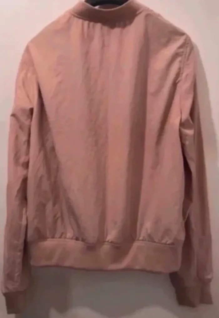 Veste aviateur Zara basic rose taille M - photo numéro 2