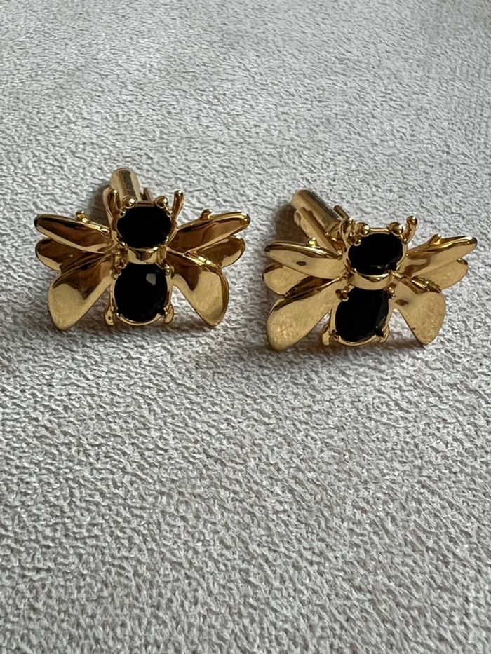 Boutons de manchettes Abeilles noir et doré - Anne Fontaine - photo numéro 2