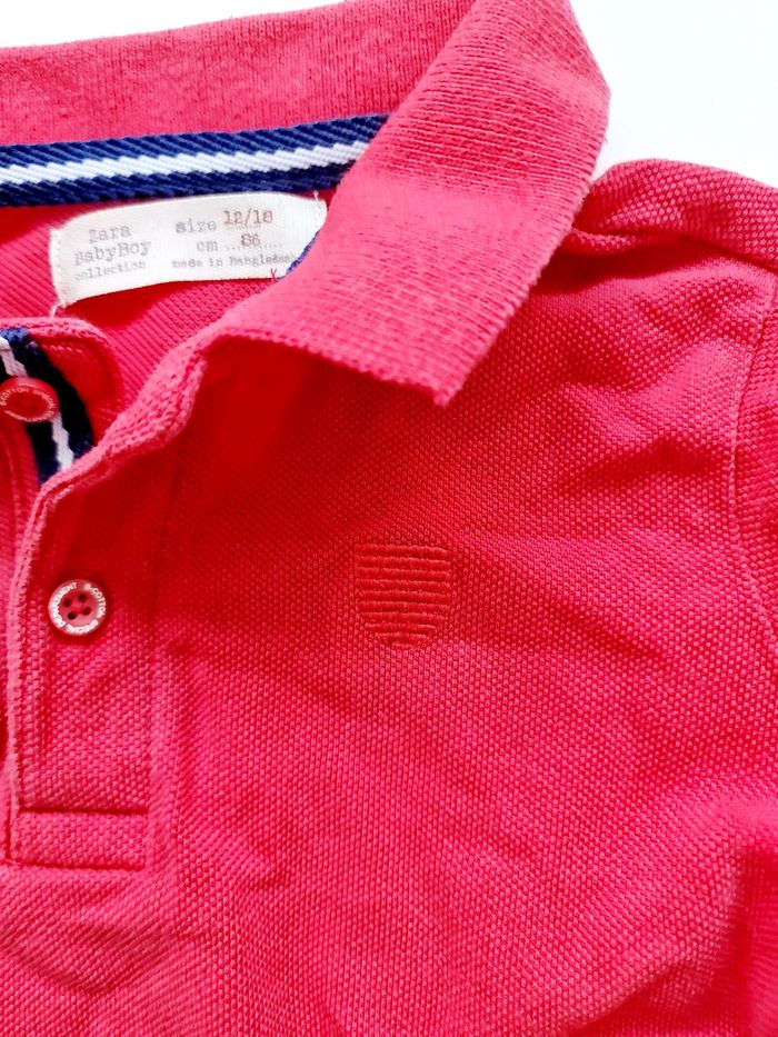 Zara - Polo manches courtes - Rouge framboise (18 mois) - photo numéro 2