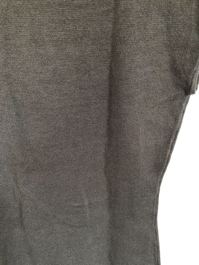 Top sans manches gris marron avec incrustations métalliques Zara taille 38 très bon état - photo numéro 13
