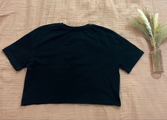 T-shirt court, noir, manches courtes, pour femme - photo numéro 2