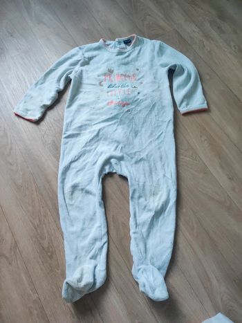 Pyjama velours 1 pièce 2 ans