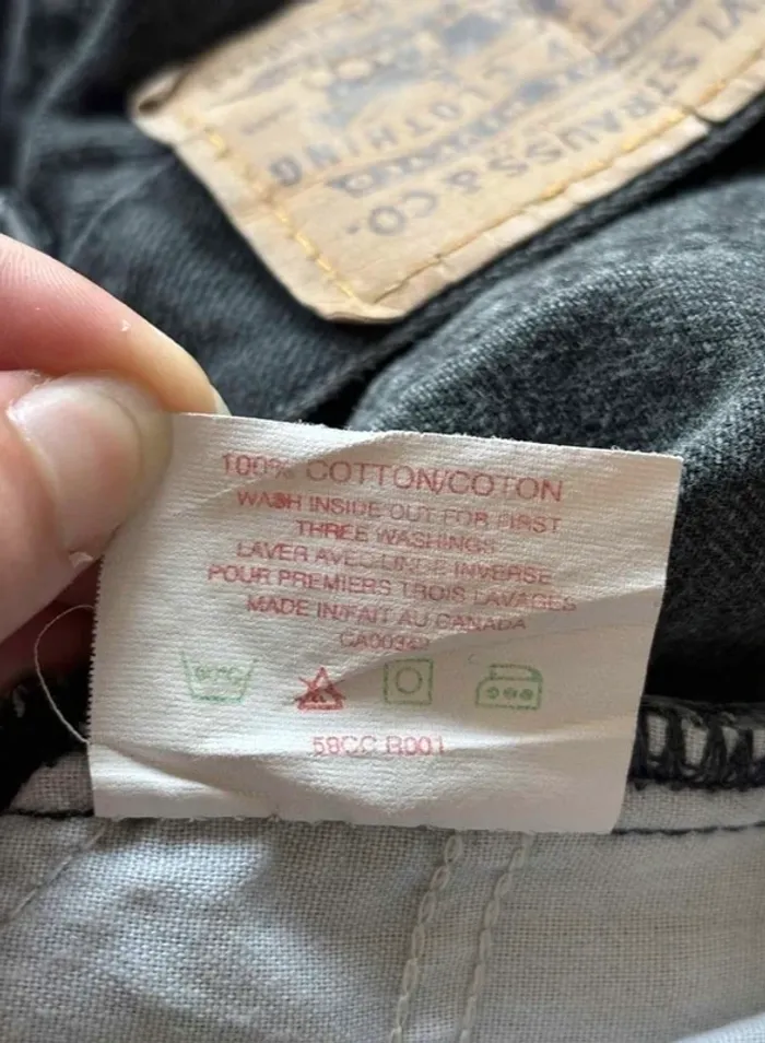 Jean Levi’s 619 regular straight droit gris anthracite 80/90s vintage Canada us rare W36 XL/46 - photo numéro 8