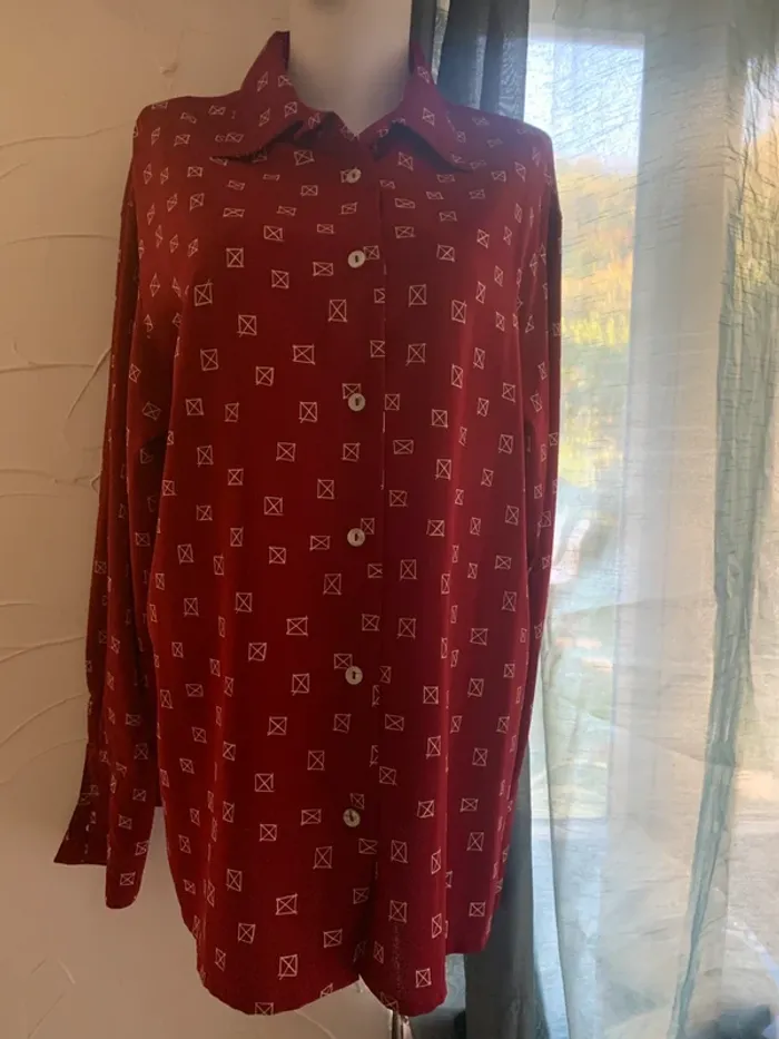 Chemise à motif Rodier taille 46 manches Longues - photo numéro 2