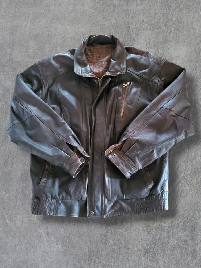 Cuir vintage marron foncé taille 48 - XL - photo numéro 5