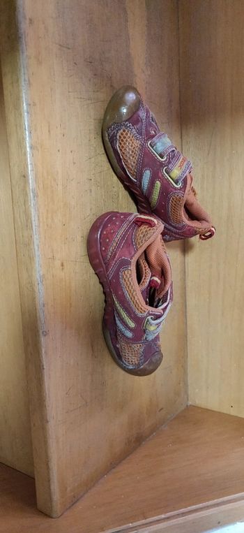 Tennis Geox à scratch rouge et orange P27