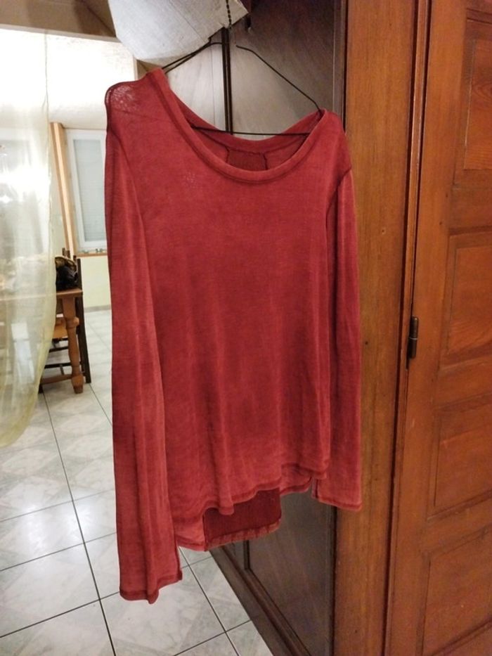 T-shirt top bordeaux sequin nœud dos y2k L/40 - photo numéro 6