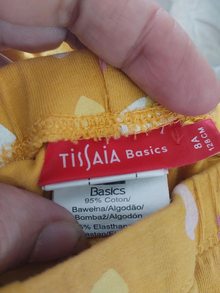 Leggings jaune avec motif cœurs ‐ Tissaia - taille 8 ans - photo numéro 3
