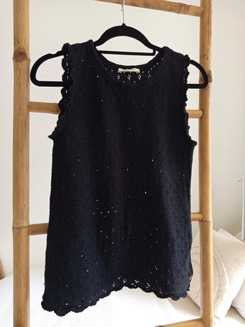 Joli haut noir en crochet Maje taille 1