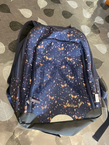 Sac d’école bleu à motifs à bretelles Karl Marc John