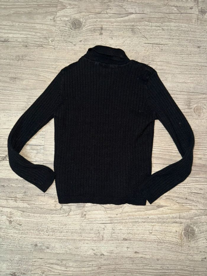 Pull fin col roulé 122/128 7-8ans TBE noir - photo numéro 3