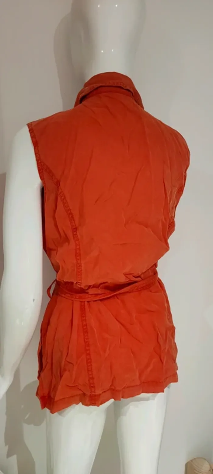 Petit haut orange vintage, taille 40 - photo numéro 2