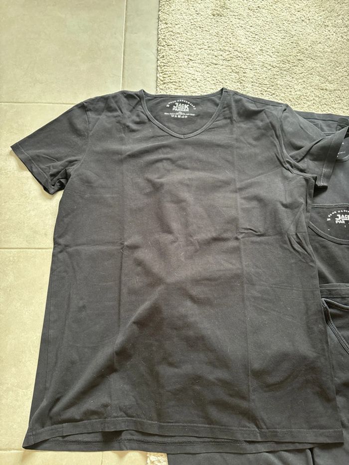Lot de 6 t-shirt noirs taille XL jack parker - photo numéro 3