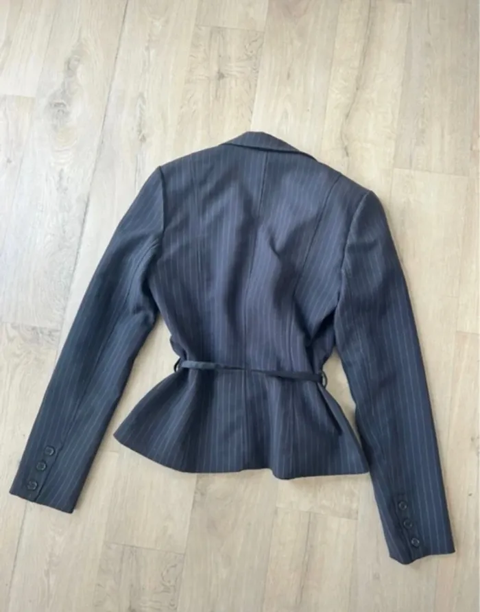Blazer classique vintage avec ceinture - photo numéro 2