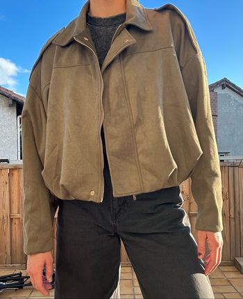 Veste over size kaki fermeture éclair taille S