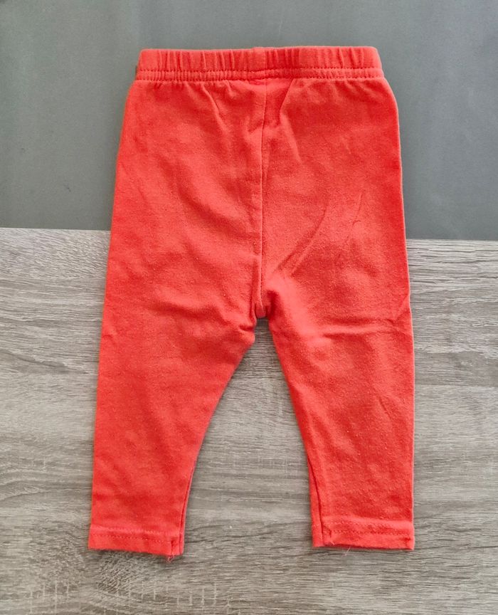 Lot 2 pantalons bébé fille - 6 mois - Rose et Corail - photo numéro 5