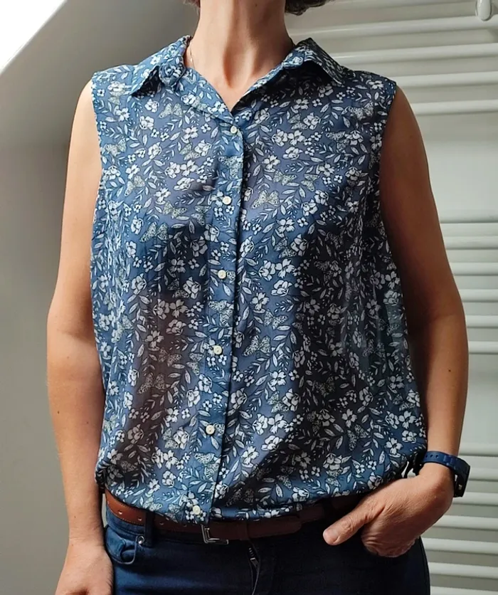 Blouse effet chemise sans manche 38/40 - photo numéro 2