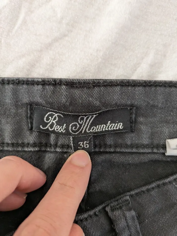 Jean Best Mountain Noir effet froissé - Taille 36 (S) - photo numéro 3