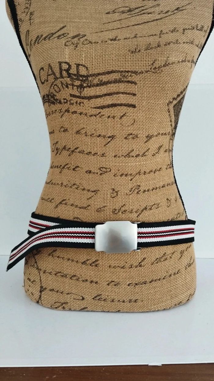 Ceinture rayée noir rouge et blanc - photo numéro 3