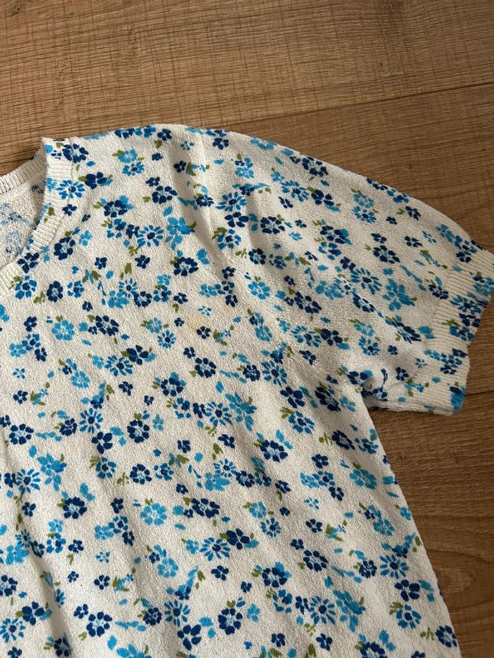 Haut blanc et fleurie neuve à manches courtes Zara taille S - photo numéro 12