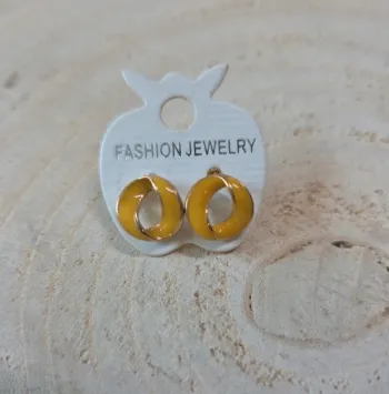 Boucles d’oreilles dorées & jaune - Tendance