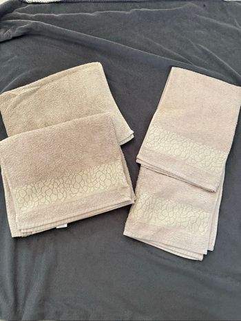 Lot serviettes de bain + draps de bain  beige 3 suisses