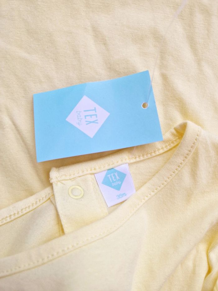 Tex Baby - Tee-shirt manches volants - Jaune - Neuf avec étiquette ! (3ans) - photo numéro 4