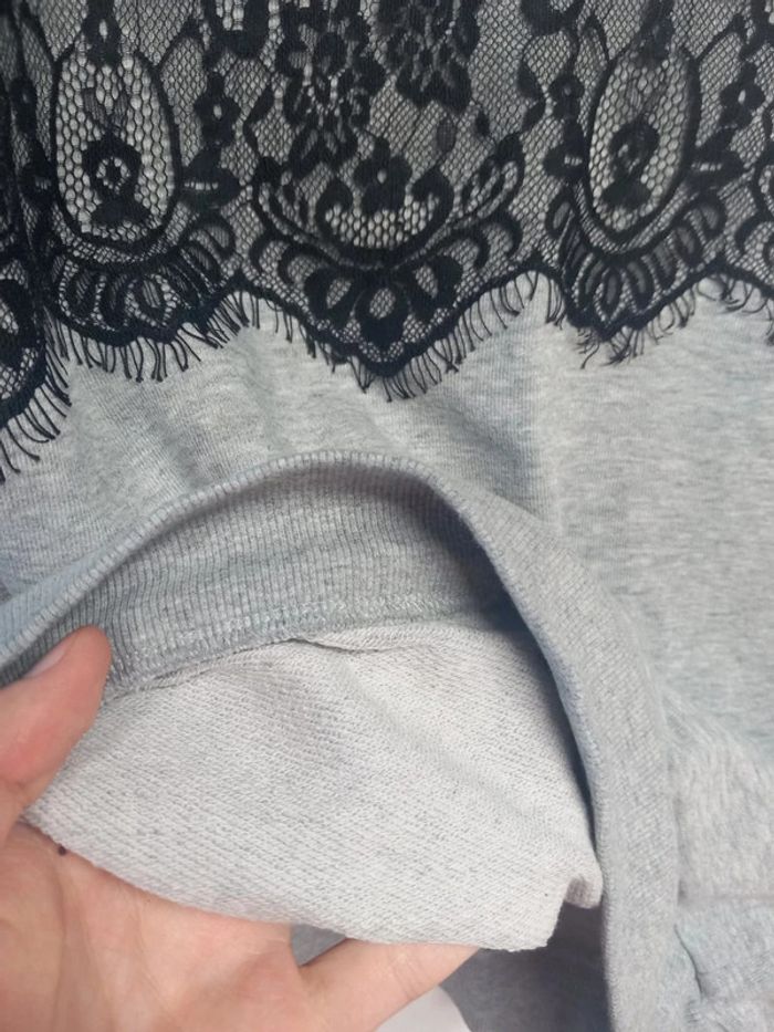 Pull/Sweat Vintage Gris dentelle - photo numéro 8