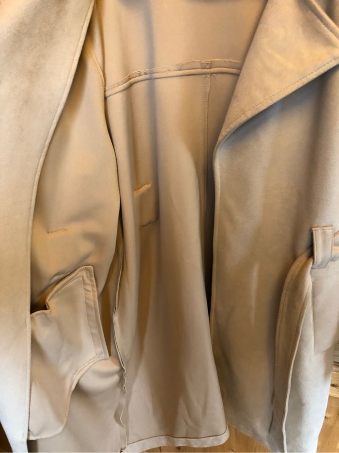 Manteau long velours beige - photo numéro 5