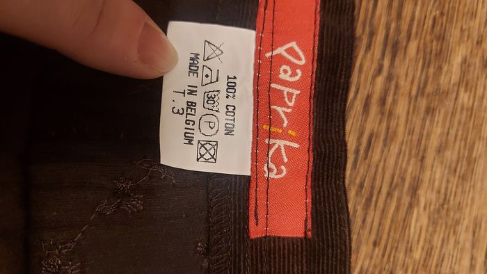 Jupe marron en velour Brodé Paprika  t 3(48) - photo numéro 4