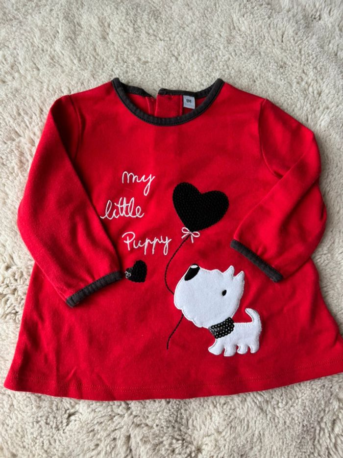 Lot 9 t-shirts manche longue bébé fille 6 mois- kiabi-ikks ect- très bon état - photo numéro 14