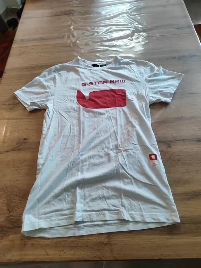 T-shirt G-Star Raw blanc imprimé Taille XS. Le style urbain et décontracté !