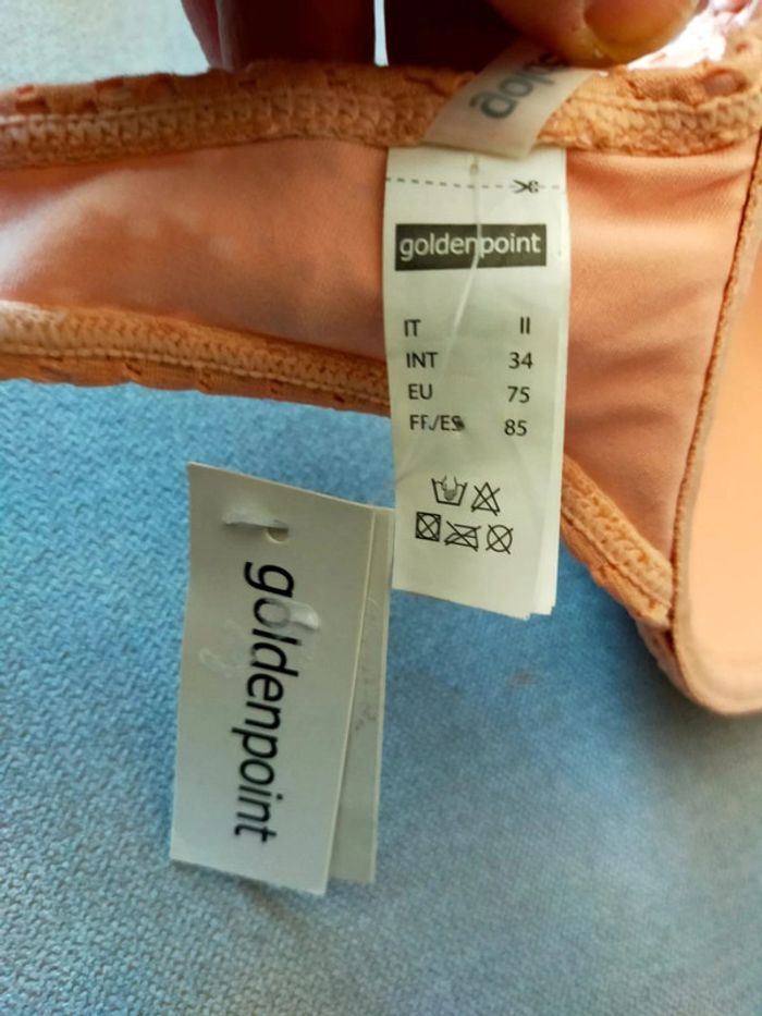Haut de bikini corail texturé – Taille 85 – Goldenpoint - photo numéro 5