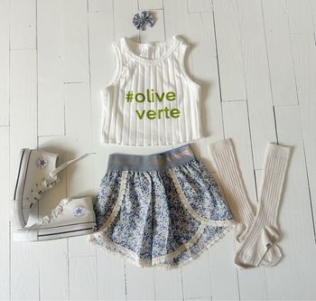 Ensemble créatrice short et noeud liberty wiltshire débardeur 8 ans