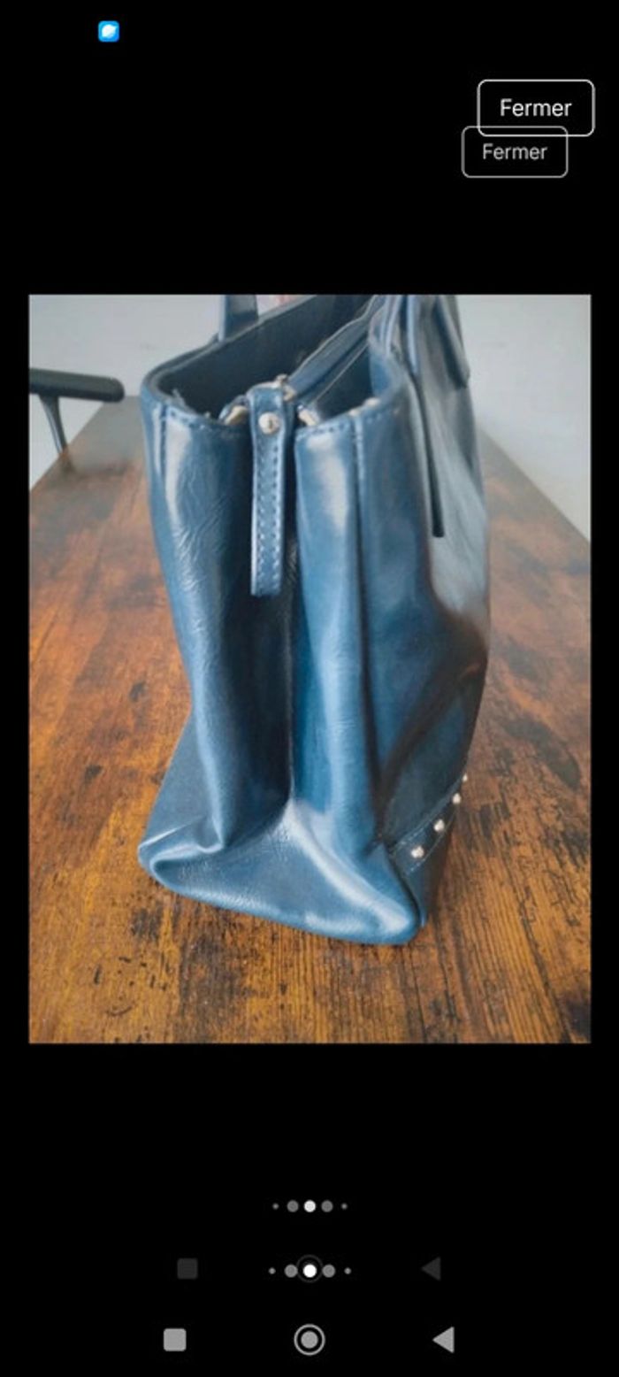 Sac à main cuir style vintage dressing excellent état - photo numéro 12