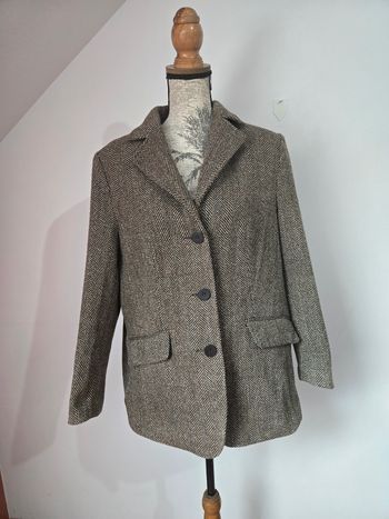 ✨ Blazer vintage en tweed à chevrons – Élégance intemporelle ✨
