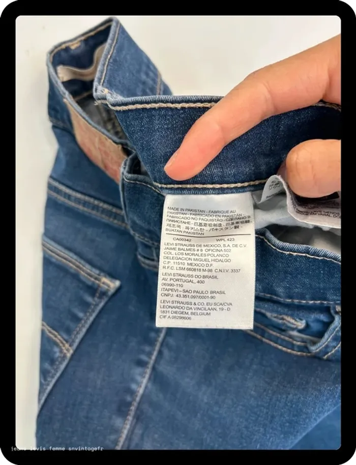 Jean Levi's Femme Slimming Skinny - Marine - Taille W27 L30 - Très Bon État - Léger Défaut - NJ391 - photo numéro 7