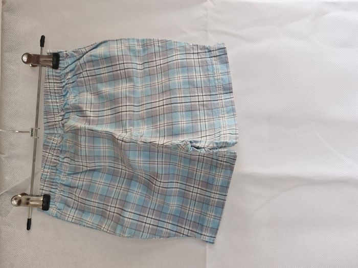 Short 12 mois - 74 cm Tex Bleu clair à carreaux - photo numéro 4