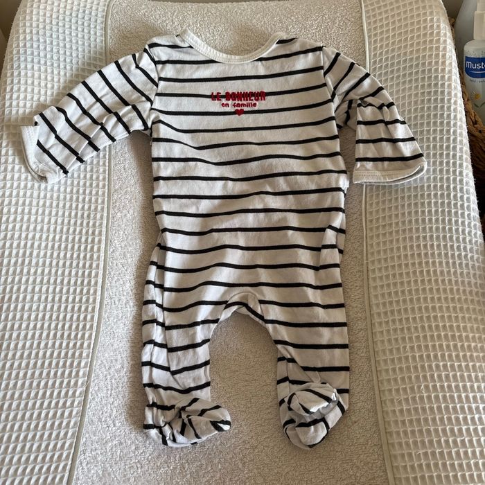 Lot de 2 pyjamas coton manches longues 1 mois - photo numéro 3