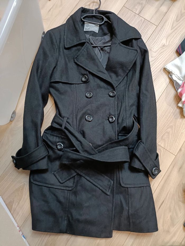 Manteau trench laine noir 40