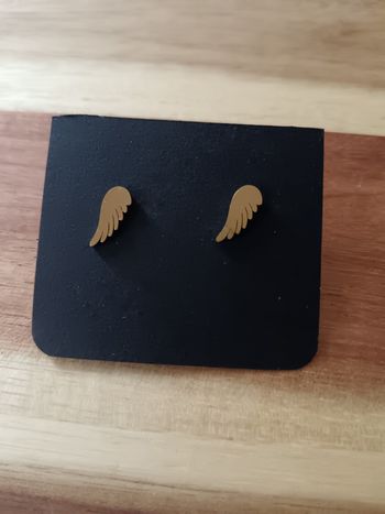 Boucles d'oreilles ailes acier inoxydable